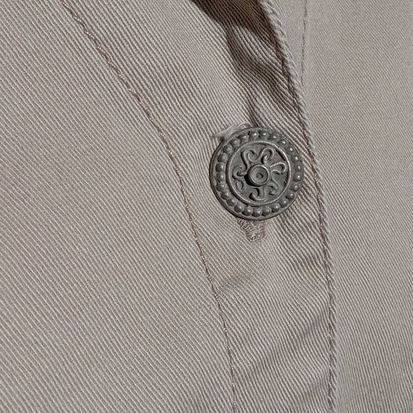 Thick cotton/denim cream button down maxi dress - Picture 3 of 6